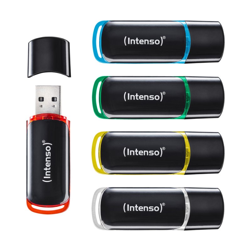 Intenso 3511585 lecteur USB flash 32 Go USB Type-A 2.0 Noir, Rouge, Vert, Transparent, Jaune, Bleu