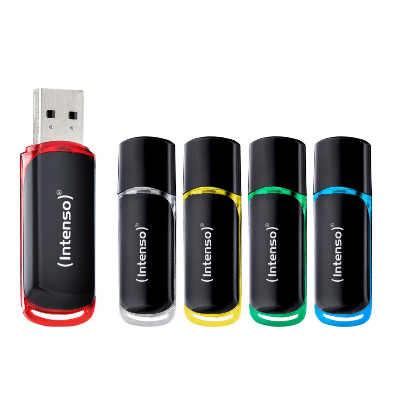 Intenso 3511585 lecteur USB flash 32 Go USB Type-A 2.0 Noir, Rouge, Vert, Transparent, Jaune, Bleu