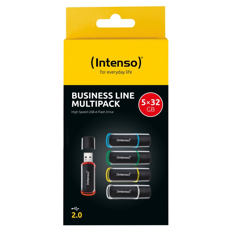 Intenso 3511585 lecteur USB flash 32 Go USB Type-A 2.0 Noir, Rouge, Vert, Transparent, Jaune, Bleu