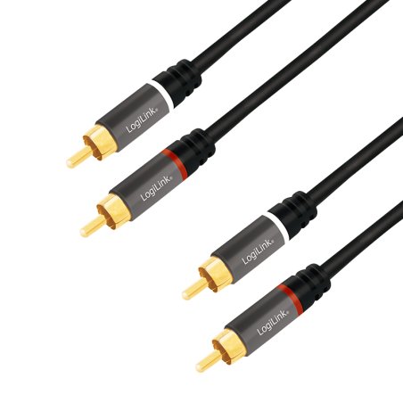 LogiLink CA1206 câble audio 3 m 2 x RCA Noir