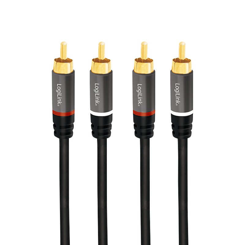 LogiLink CA1206 audio cable 3 m 2 x RCA Black