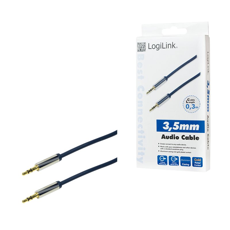 LogiLink 3.5mm - 3.5mm 0.3m audio cable Blue