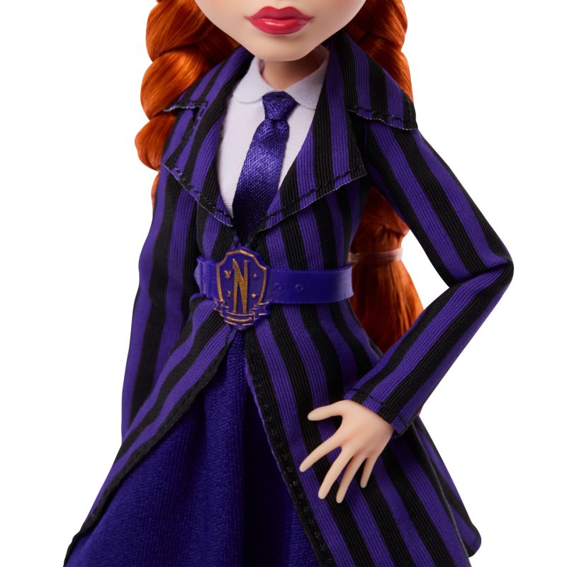 Monster High x Wednesday Collectible Doll, Agnes DeMille with Purple Uniform and Accessories