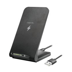LogiLink PA0315RF mobile device charger Smartphone Black USB Wireless charging Fast charging Indoor