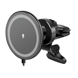 Logilink Wireless Car Charger w/ smartphone mount 15W, round shape