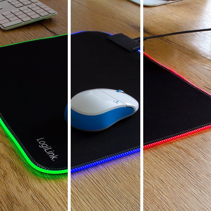 Mouse Pad, Gaming, with RGB LED, 350x260x3mm, Soft
