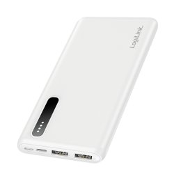 Logilink Mobile Power Bank, LiPo, 8.000 mAh, white