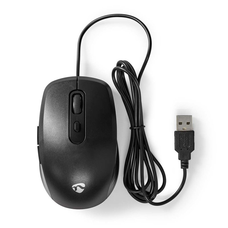 Nedis Mouse Verdrahtet | 1200 / 1800 / 2400 / 3600 dpi | Einstellbar DPI | Anzahl Knöpfe: 6 | Rechtshändig