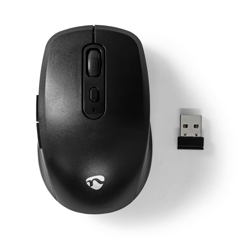 Nedis MSWS110BK mouse Office Right-hand USB Type-A Optical 1600 DPI