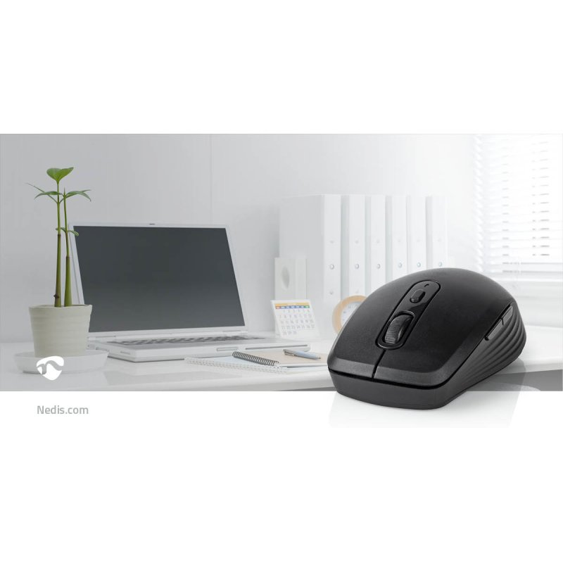 Nedis Mouse Drahtlos | 800 / 1200 / 1600 dpi | Einstellbar DPI | Anzahl Knöpfe: 6 | Rechtshändig