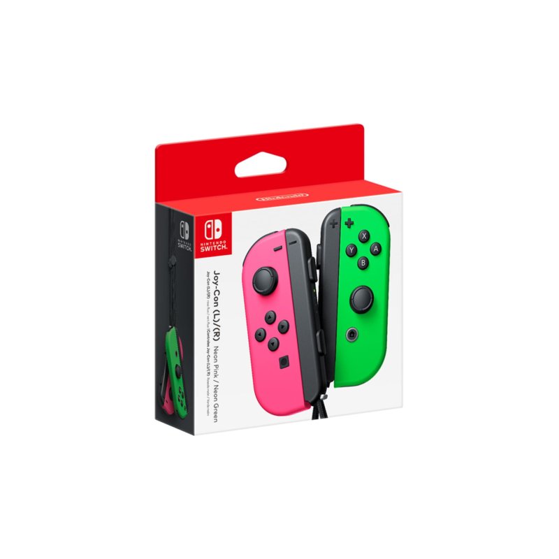 Paire de manettes Joy-Con Vert Neon/Rose Neon - Avec des batteries amovibles