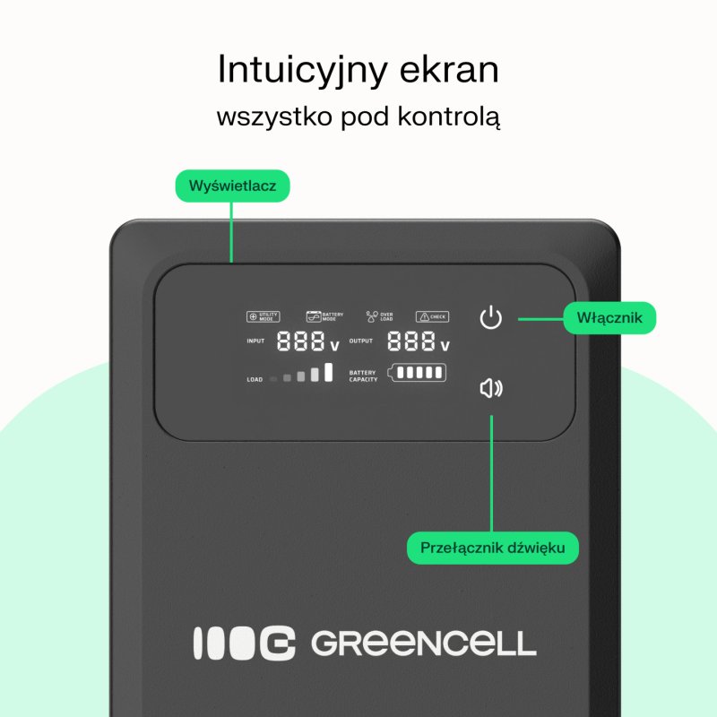 Green Cell UPSLPPC500 alimentation d'énergie non interruptible Interactivité de ligne 0,8 kVA 500 W