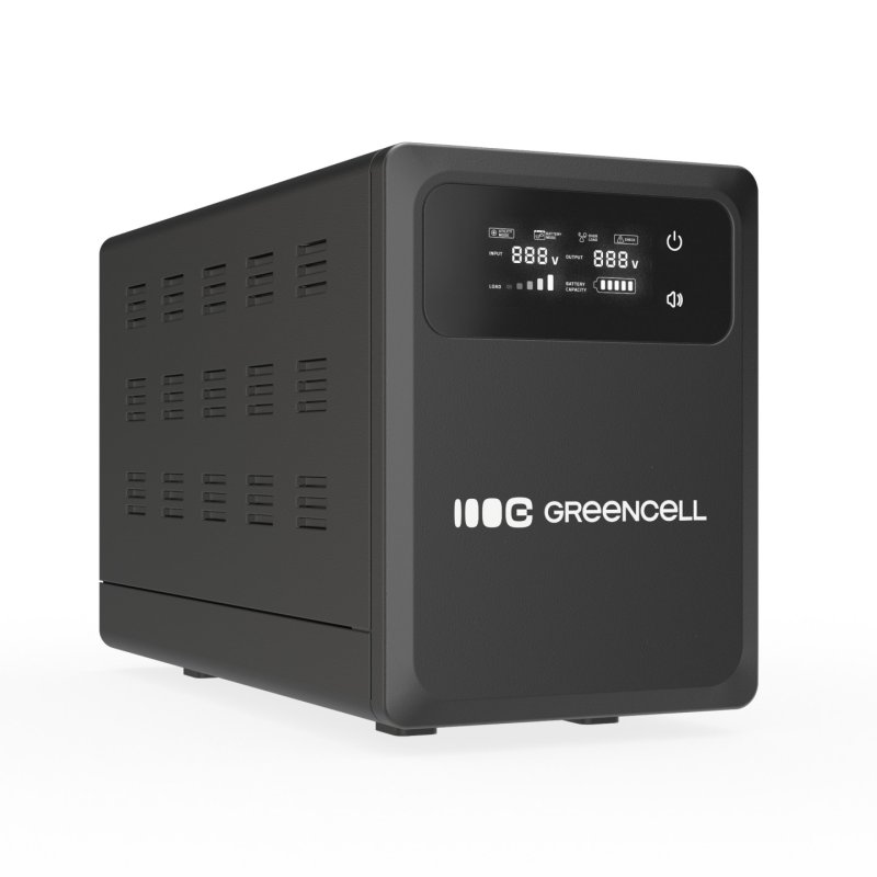 Green Cell UPSLPPC800 Uninterruptible Power Supply AVR UPS 1200VA 800W PowerCore 12 VDC with LCD Display