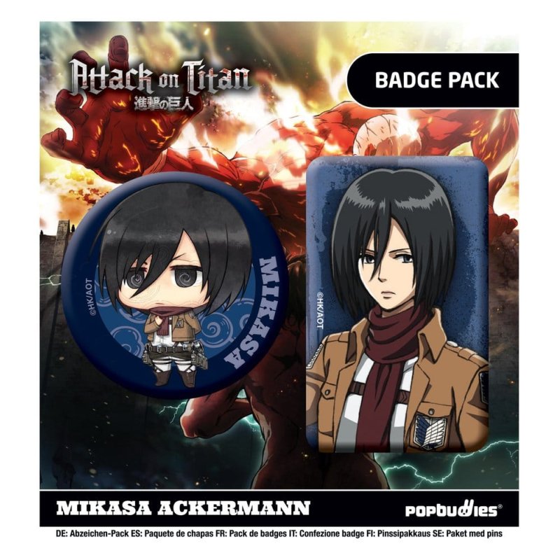 Attack on Titan Badges 2-Pack Mikasa Ackermann
