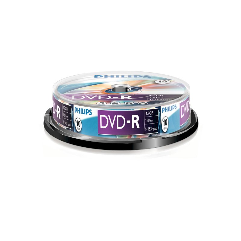 1x10 Philips DVD-R 4,7GB 16x SP