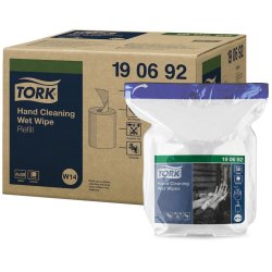 Tork Wet Hand Wipes Refill White W14, Absorbent, 4×58