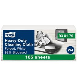 Tork Biobased Heavy-Duty Cleaning Cloth White W4 1 Ply