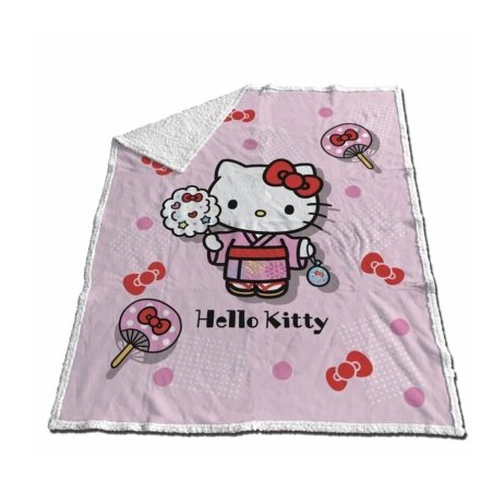 HELLO KITTY - Hello Kitty "Kimono" - Couverture Sherpa 130x170cm