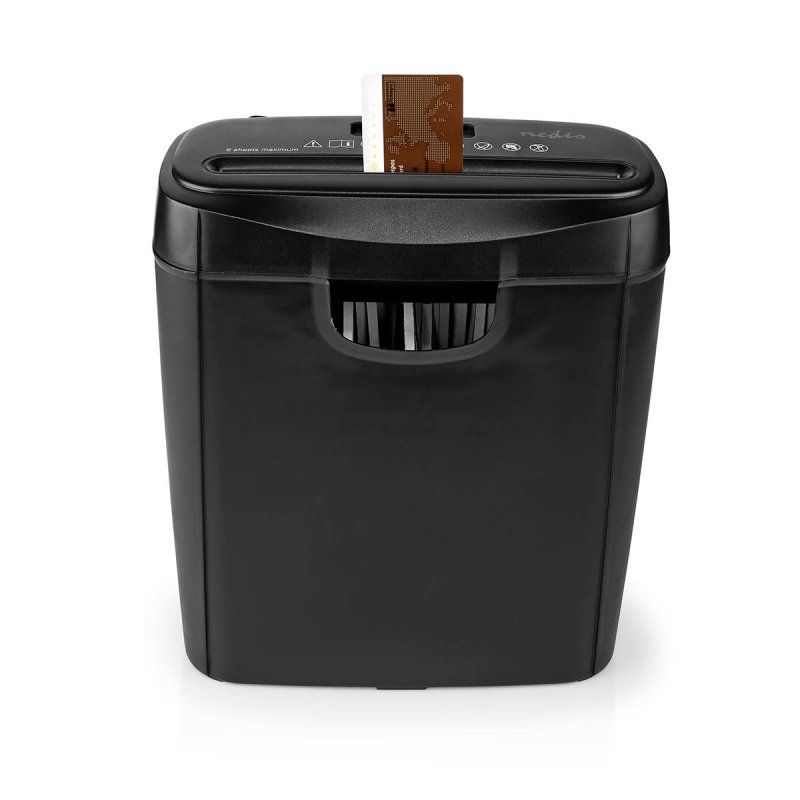 Nedis Aktenvernichter Streifenschnitt 6x A4-Seiten | 10 l | Sicherheitsnorm: DIN 2 | Schwarz
