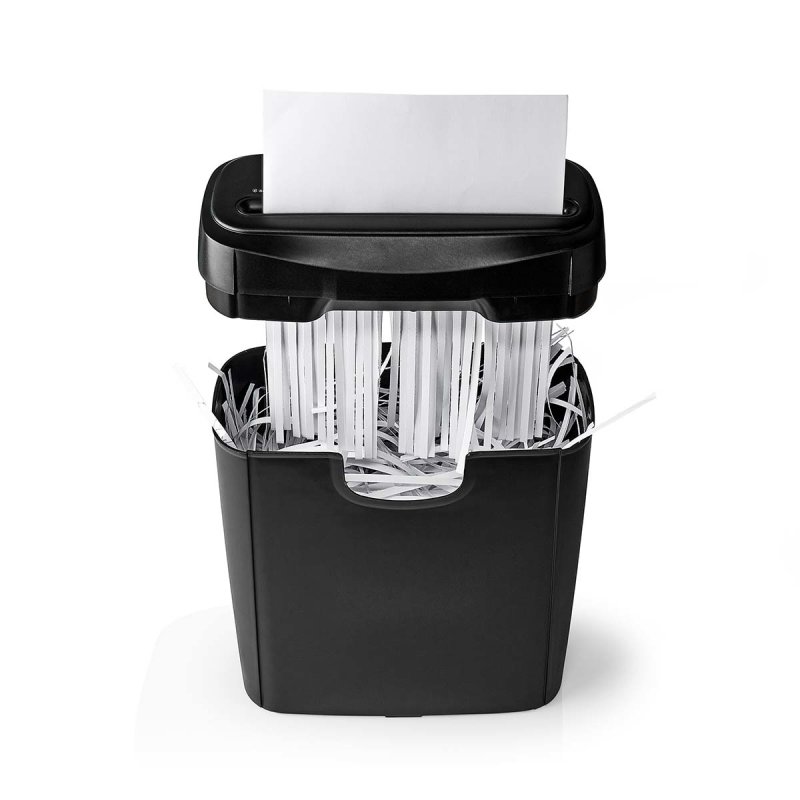 Nedis Aktenvernichter Streifenschnitt 6x A4-Seiten | 10 l | Sicherheitsnorm: DIN 2 | Schwarz