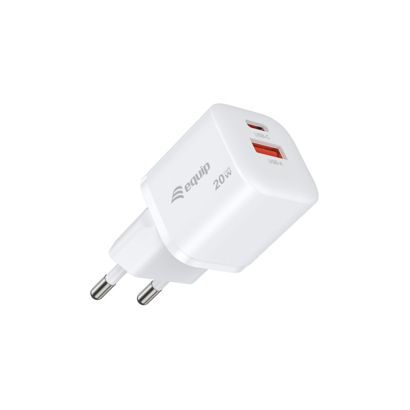 Equip 2-Port 20W GaN USB PD Charger, USB-C x 1, USB-A x 1
