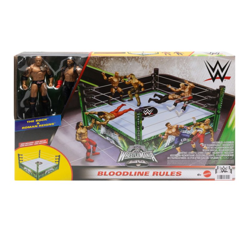 WWE -Coffret Bloodline Rules-deux figurines articulées et ring