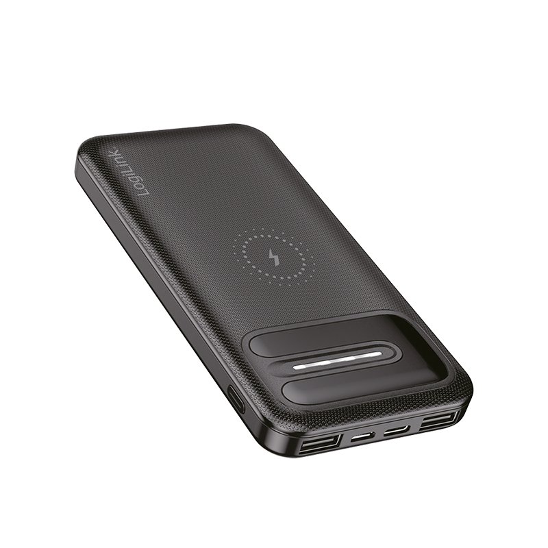 LogiLink PA0305 banque d'alimentation électrique Lithium Polymère (LiPo) 8000 mAh Recharge sans fil Noir