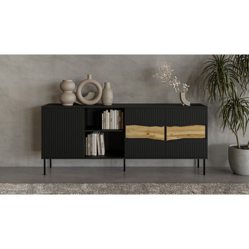 Cama INSERTO 3D1W chest of drawers 190x40x80 black LED