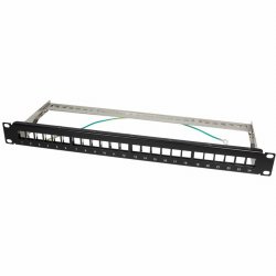 NWSZ Patchpannel Keystone 24 Port 1 HE shielded, black LogiLink compatible