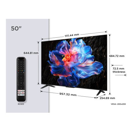 TCL P6K 50P6K TV 127 cm (50") 4K Ultra HD Smart TV Wi-Fi Metallic