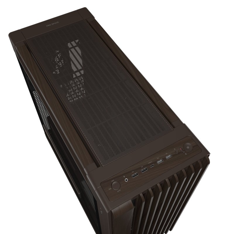 ASUS ProArt PA602 Wood Edition Retro Brown - Tempered Glass Panel Midi Tower Marron