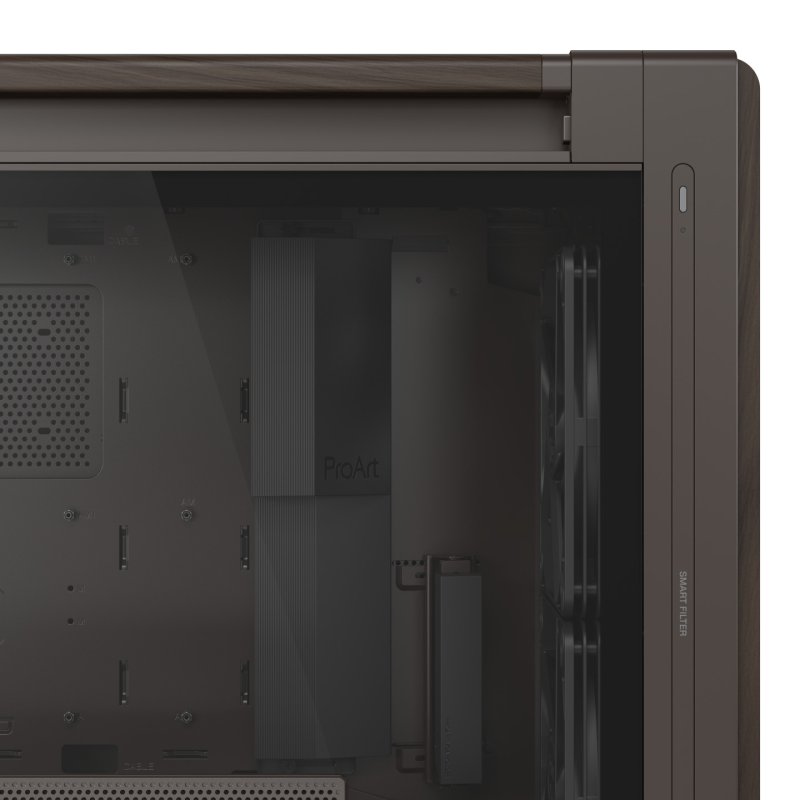 ASUS ProArt PA602 Wood Edition Retro Brown - Tempered Glass Panel Midi Tower Marron