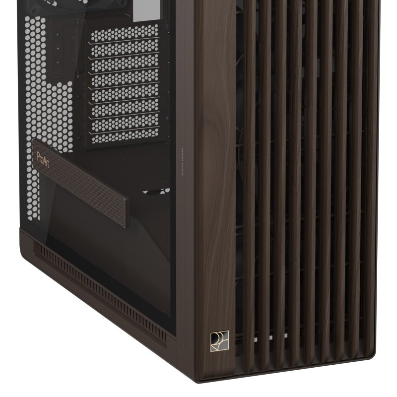 ASUS ProArt PA602 Wood Edition Retro Brown - Tempered Glass Panel Midi Tower Marron