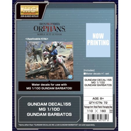GUNDAM - Decal 155 MG 1/100 Gundam Barbatos - Model Kit
