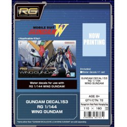GUNDAM - Decal 153 RG 1/144 Wing Gundam - Model Kit