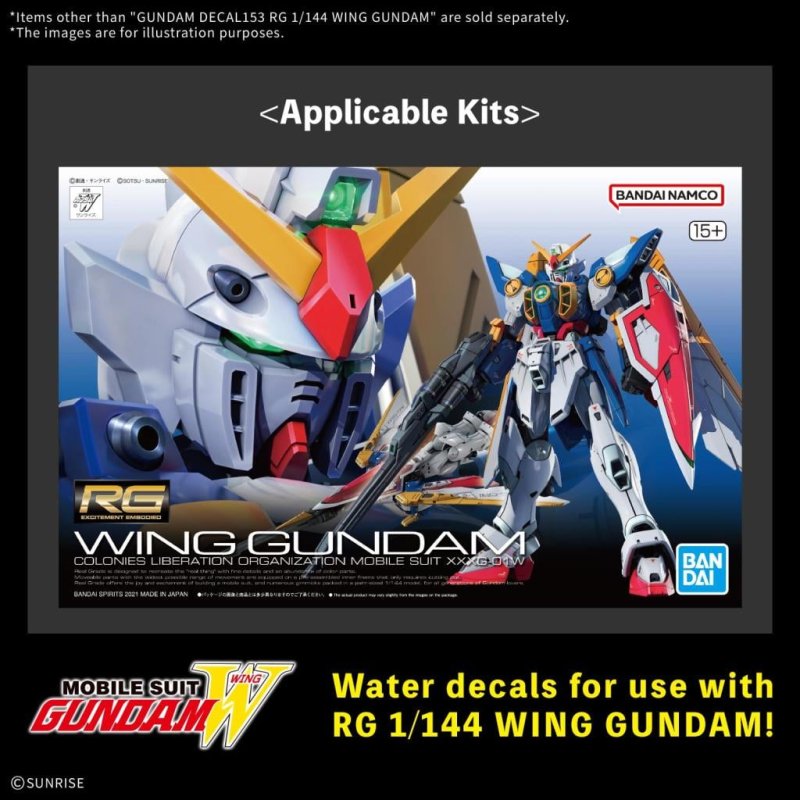 GUNDAM - Decal 153 RG 1/144 Wing Gundam - Model Kit