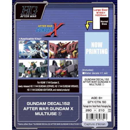 GUNDAM - Decal 152 After War Gundam X Mutiuse 1 - Model Kit