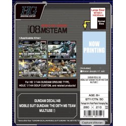 GUNDAM - Decal 148 Gundam The 08th MS Team Multiuse 1 - Model Kit