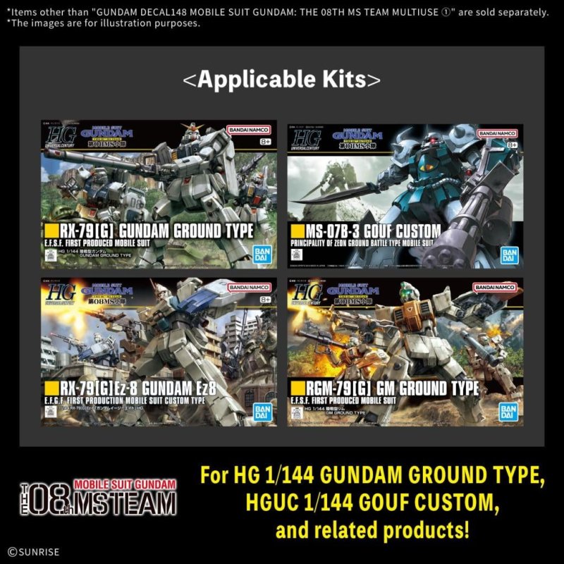 GUNDAM - Decal 148 Gundam The 08th MS Team Multiuse 1 - Model Kit