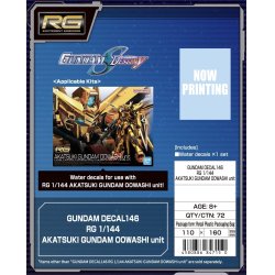 GUNDAM - Decal 146 RG 1/144 Akatsuki Gundam Oowashi Unit - Model Kit