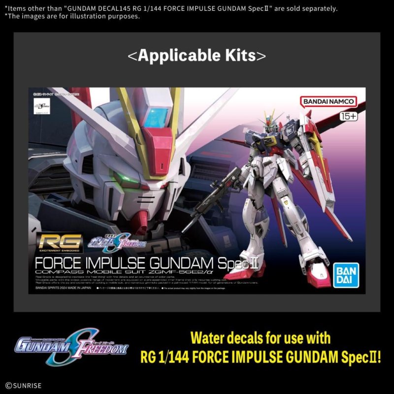 GUNDAM - Decal 145 RG 1/144 Force Impulse Gundam Spec II - Model Kit