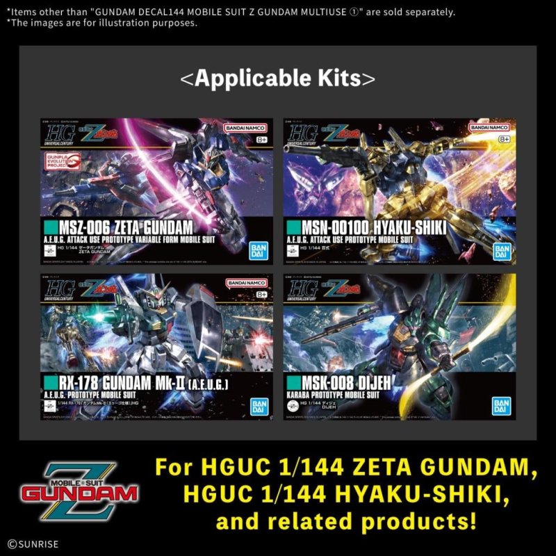 GUNDAM - Decal 144 Mobile Suit Z Gundam Multiuse 1 - Model Kit