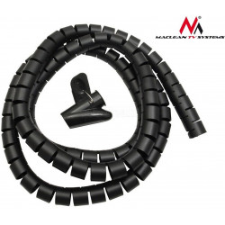 Gaîne Organisateur de câbles Maclean 2m x 25mm avec outil de pose (Noir)