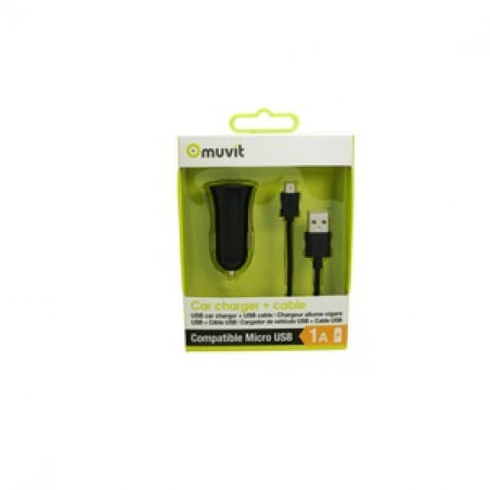 SPRING CHARGEUR VOITURE 1USB+CABLE 1A USB/MICRO-USB 1M NOIR