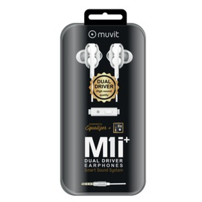 M1I+ KIT PIETON PREMIUM DOUBLE HAUT PARLEUR JACK 3.5MM BLANC