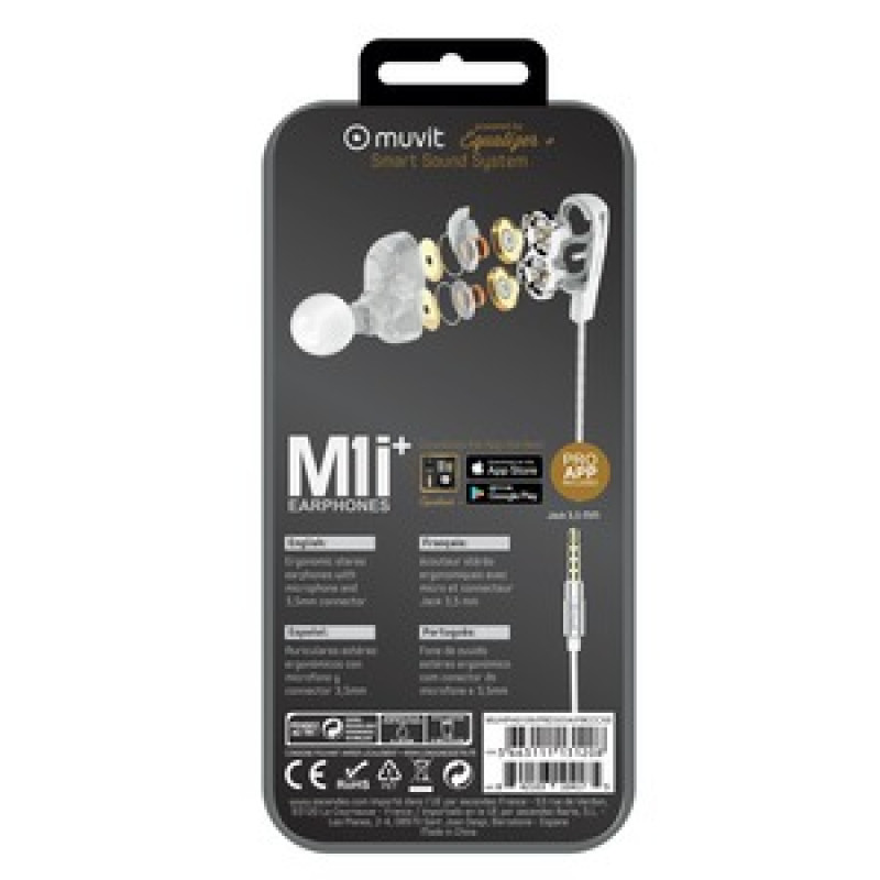 M1I+ KIT PIETON PREMIUM DOUBLE HAUT PARLEUR JACK 3.5MM BLANC