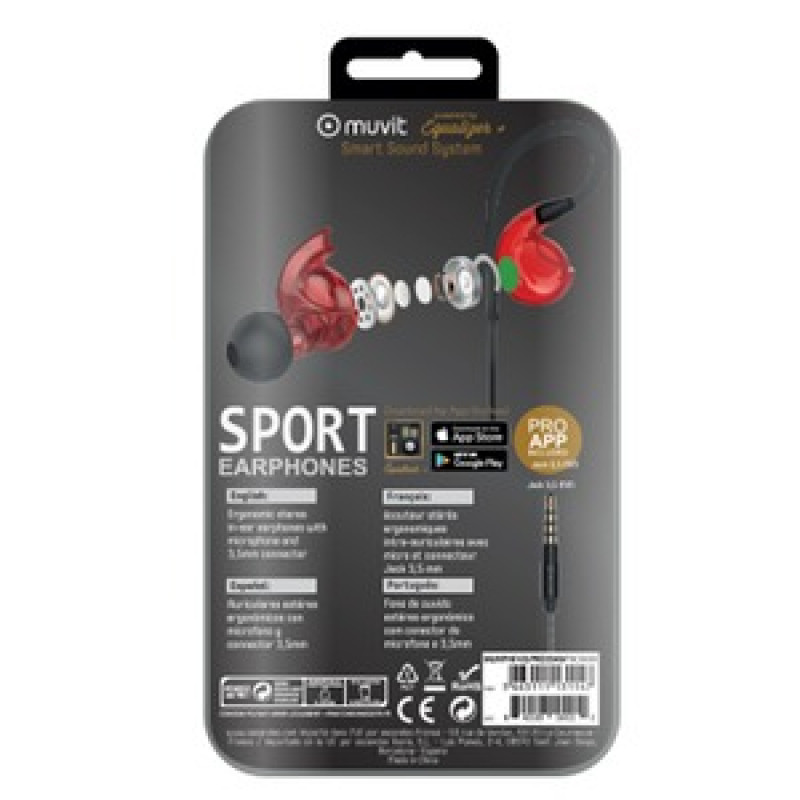 M1S V2 KIT PIETON INTRA SPORT STEREO JACK 3.5MM ROUGE