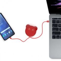 CABLE RETRACTABLE TEDDY TYPE C RED