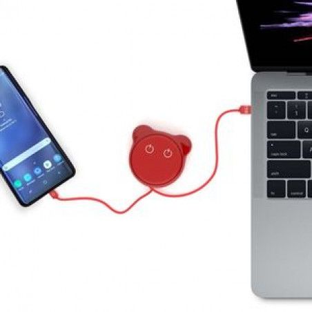 CABLE RETRACTABLE TEDDY TYPE C RED