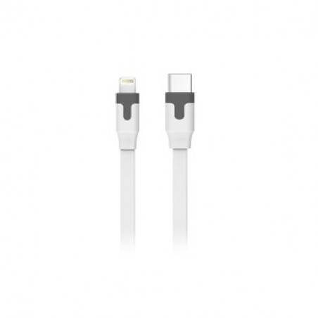 TAB CABLE PLAT TYPE C/LIGHTNING MFI 1M 3A BLANC